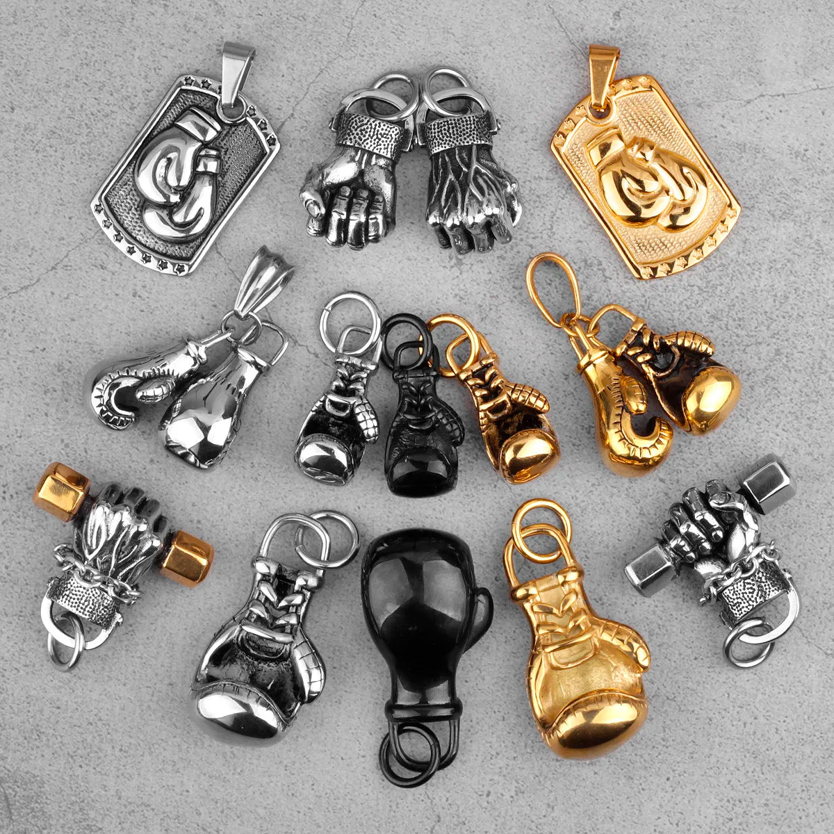 Fitness Gym Bodybuilding Boxing Gloves Stainless Steel Men Necklaces Pendants Chain for Boyfriend Male Jewelry Gift Wholesale - Clikcy
