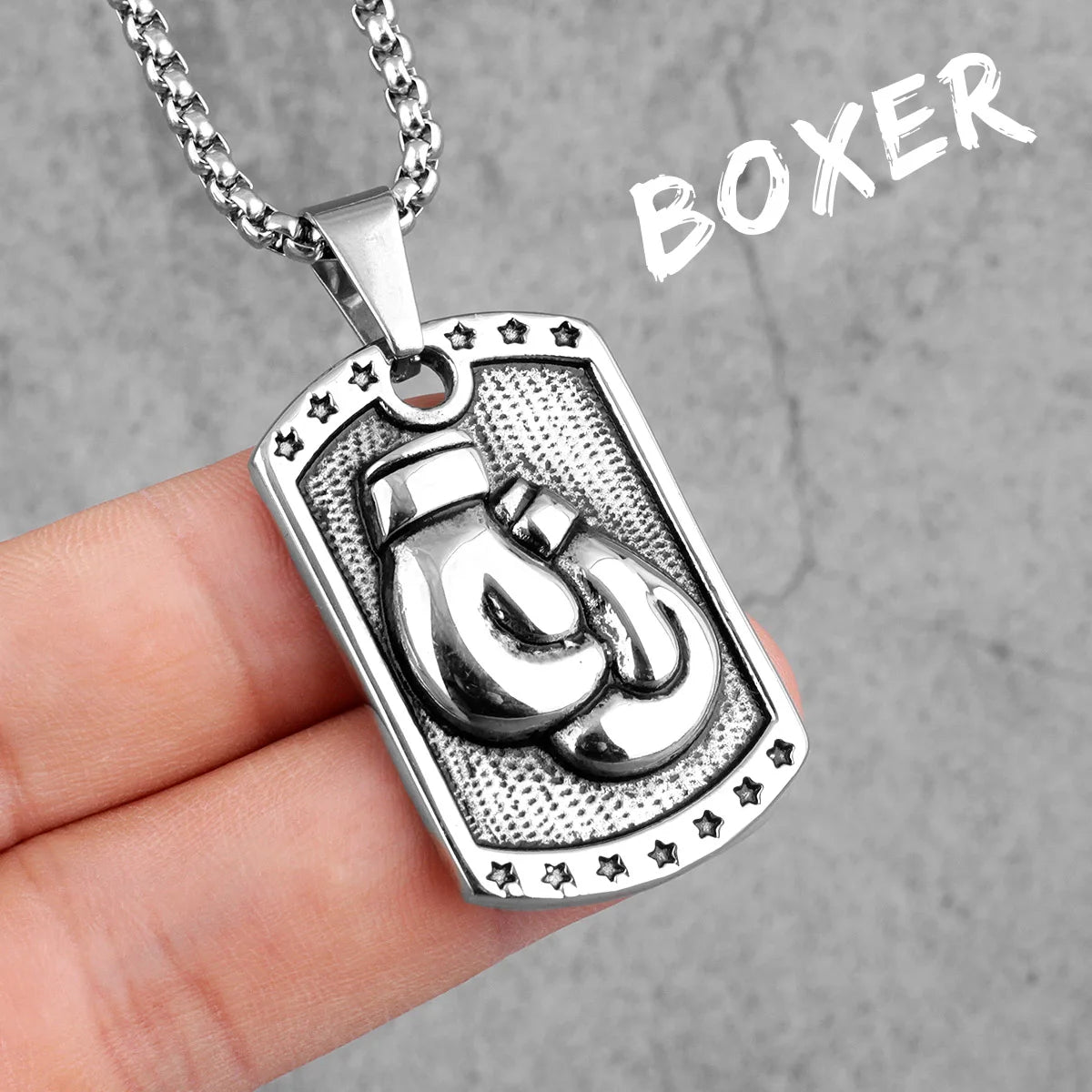 Fitness Gym Bodybuilding Boxing Gloves Stainless Steel Men Necklaces Pendants Chain for Boyfriend Male Jewelry Gift Wholesale - Clikcy