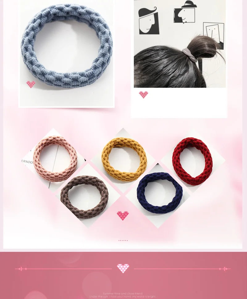 10PCS Women Girls Simple Basic Elastic Hair Bands Ties Scrunchie Ponytail Holder Rubber Bands Fashion Headband Hair Accessories - Clikcy