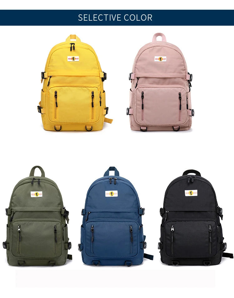 Fashion Leisure Yellow Backpack Waterproof Large School Backpack For Teenager USB College Back pack - Clikcy