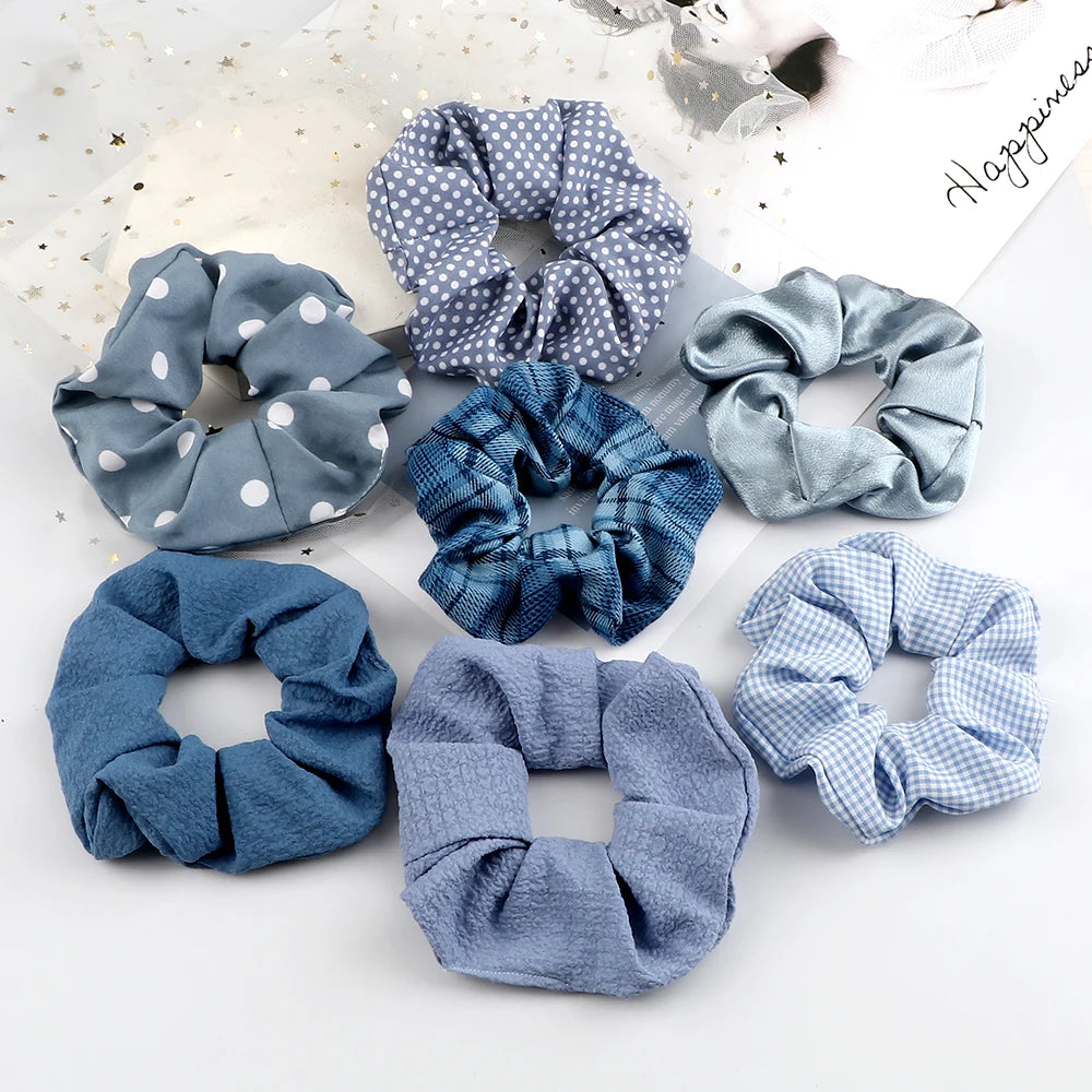 3Pcs/Lot Korean Printing Large Hair Bands For Women Girl Elastic Hair Ring Fashion Scrunchies Dating Party Headdress Accessories - Clikcy