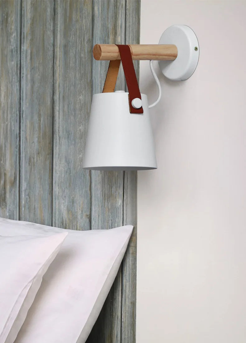 Aisilan LED Wall Lamps for Living Room/Bed Room/Corridor Wall Sconces Light E27 Bulb Nordic Wooden Wall Light - Clikcy