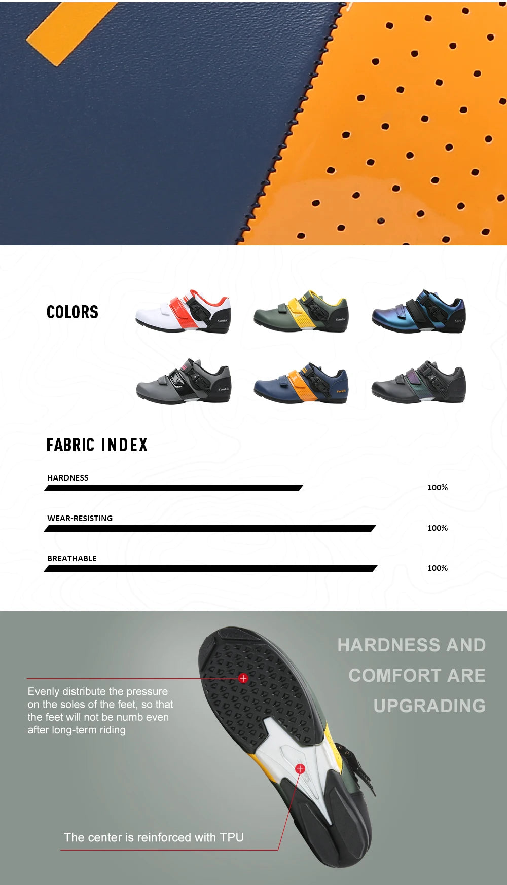 Santic Non-locking Cycling Shoes Rubber Sole Men's Outdoor Road Riding Bicycle Equipment Fashionable Biking Sport Sneakers 36-46 - Clikcy