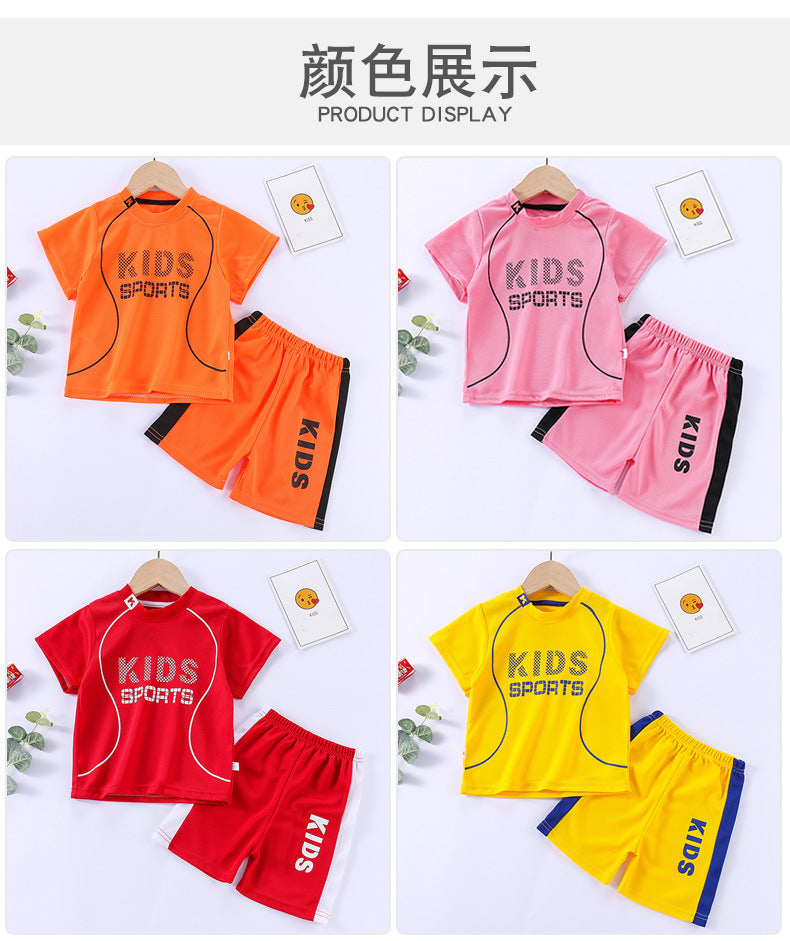 Sports Children's Sets Quick Drying T-shirt Shorts Sportswear Basketball Suits Kids Clothes Breathable Summer Children Clothing - Clikcy