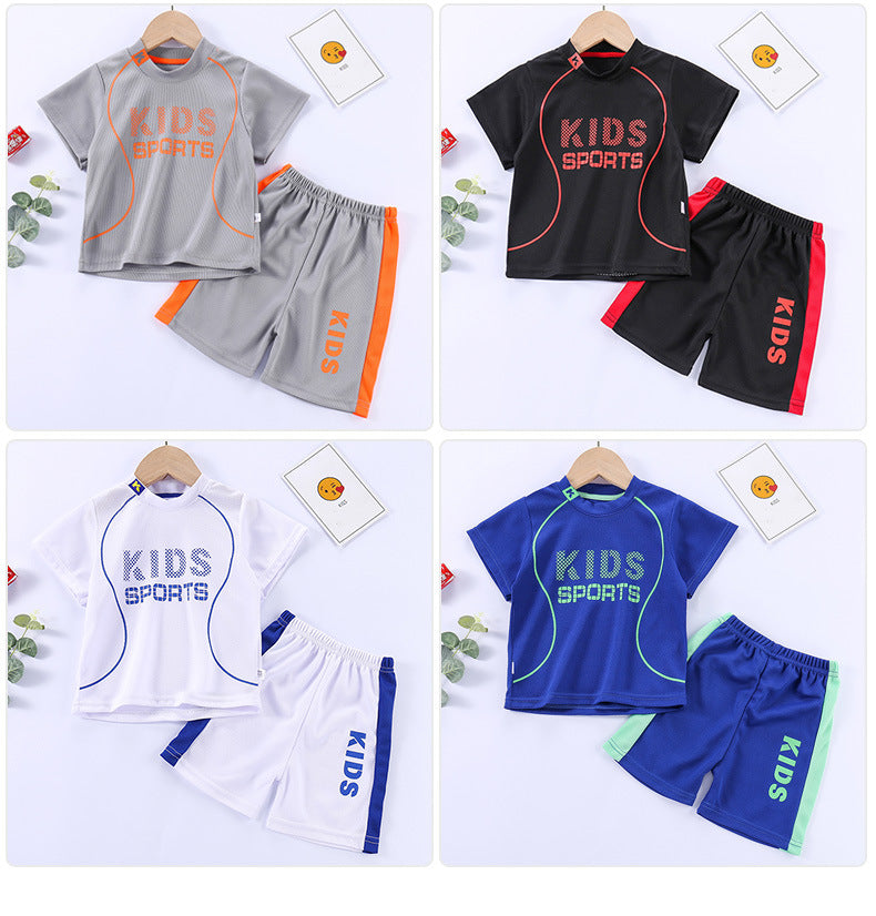 Sports Children's Sets Quick Drying T-shirt Shorts Sportswear Basketball Suits Kids Clothes Breathable Summer Children Clothing - Clikcy