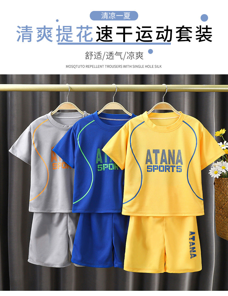 Sports Children's Sets Quick Drying T-shirt Shorts Sportswear Basketball Suits Kids Clothes Breathable Summer Children Clothing - Clikcy