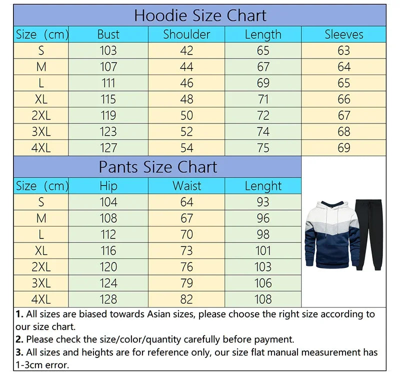Mens Tracksuit Print Sports Hoodie+Trousers 2 Piece Set Street Casual Sweatshirt Suit Jogging Men's Splicing Clothing Hot Sales - Clikcy