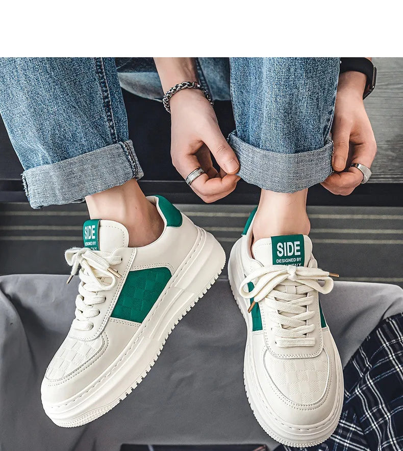 Men's Casual Shoes 2025 New Fashion Platform Shoes Outdoor Casual Sneakers Men Street Skate Shoe Lace-up Shoes Zapatillas Hombre - Clikcy