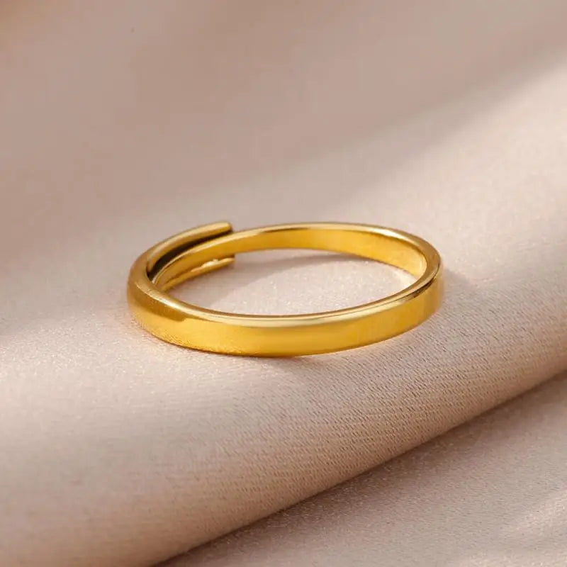 Stainless Steel Rings for Women Aesthetic Heart Gold Color Wedding Ring Vintage Waterproof Wedding Jewelry Prom Accessories Gift - Clikcy