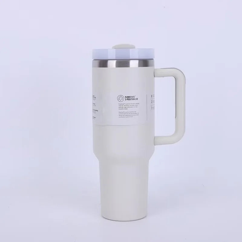 40 oz large capacity stainless steel thermos cup car cup second generation straw portable water cup sports fitness - Clikcy