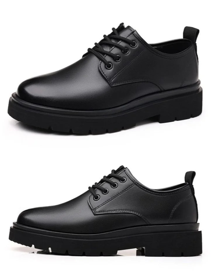 Leather Casual Round Toe Social Shoe Male Black Men's Formal Shoes Business Cheap Clearance Liquidation Clothing 2024 Trend 39