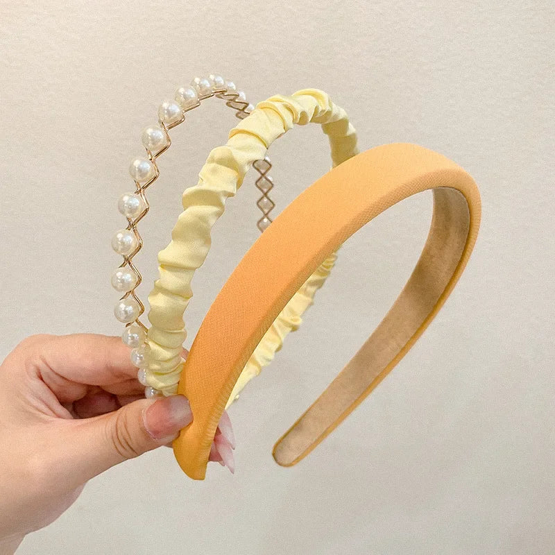 3/5/6/7pcs Sweet Hairbands for Women Girls Multicolor Pearl Floral Hair Hoops Headbands Headdress Korean Hair Accessories Sets - Clikcy