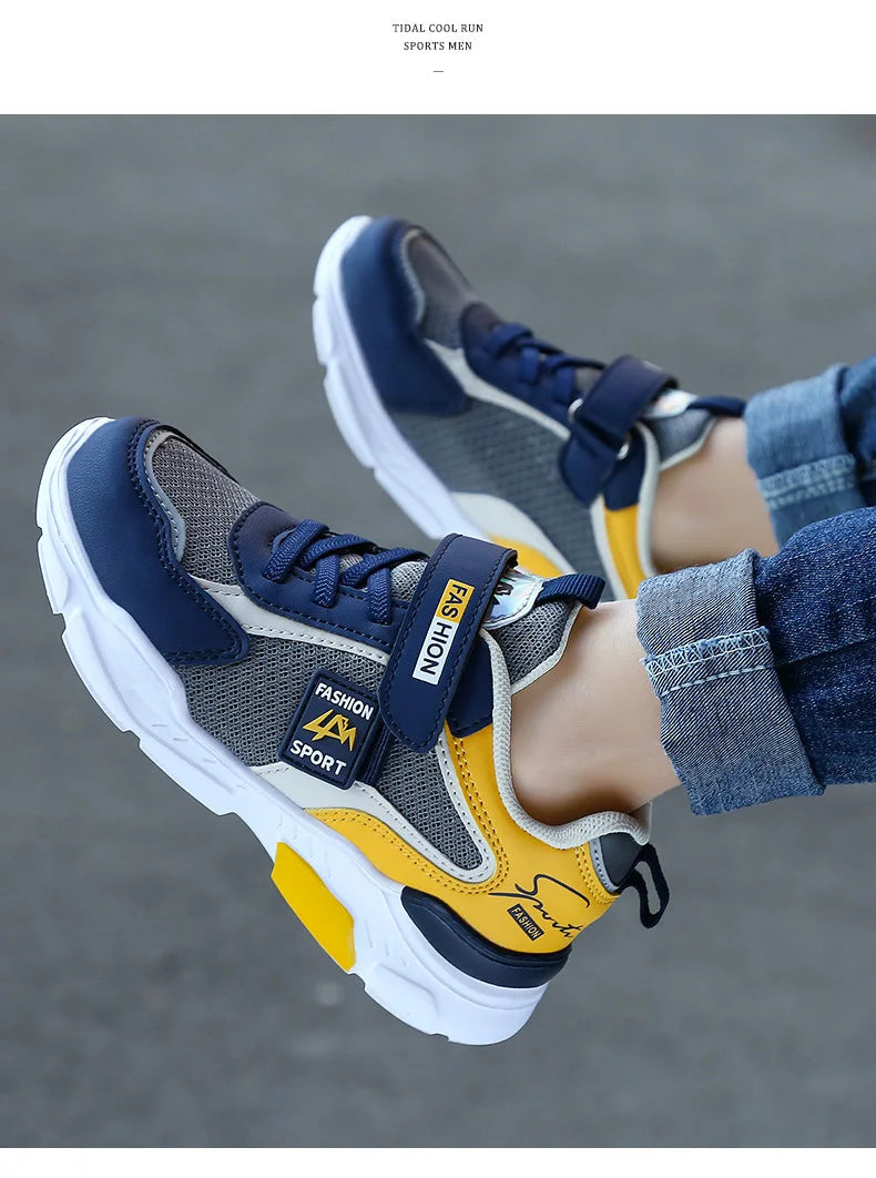 Kids' Sneakers Children Casual Sports Shoes for Boys Breathable Summer Mesh Kids Hook&Loop Students Girls School Running Shoes - Clikcy
