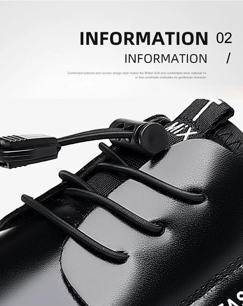 New Business Casual Shoes for Men Lace Up Formal Shoes for Male Black Leather Oxfords Plus Size Wedding Party Office Dress Shoes