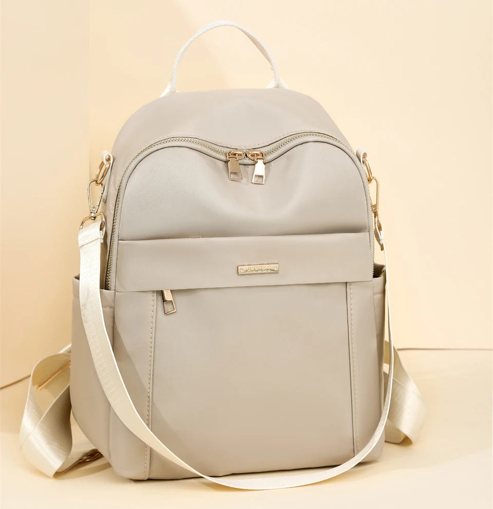 Simple Modern Backpack Women Waterproof Nylon Daypack Large Capacity School Bag Student Lightweight Back Pack Ladies Travel Bags - Clikcy