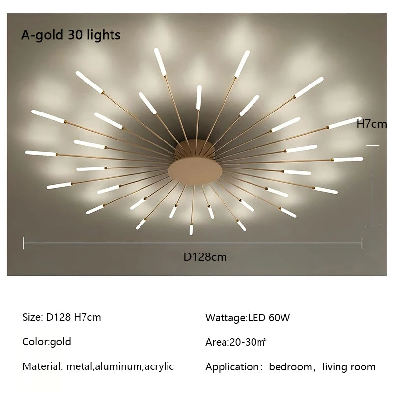 Modern Creativity Fireworks Led Ceiling Lights Living Dining Room Ceiling Chandeliers Lighting Bedroom Luster Lamps Luminaire
