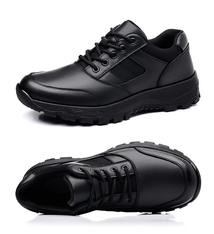New Platform Cow Leather Casual Sneakers for Men Designer Autumn Winter Cotton Black Outdoor Men's Sports Shoes Zapatos Hombre - Clikcy