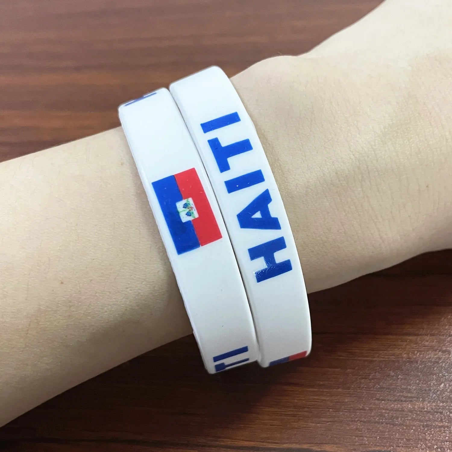2pcs Haiti Flag Silicone Bracelets Sport Game Wristband National Flags Wrist Strap for Men Women Rubber Band Fashion Accessories - Clikcy