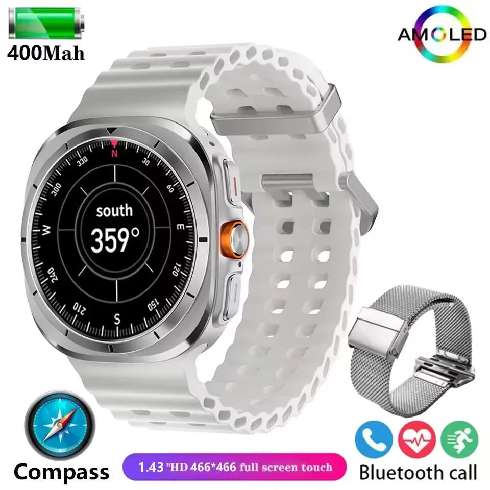 2025 Watch 7 Ultra 47mm Smart Watch IP68 Waterproof Bluetooth Call Compass Smartwatch for Men Women 1.43" AMOLED Screen SpO2