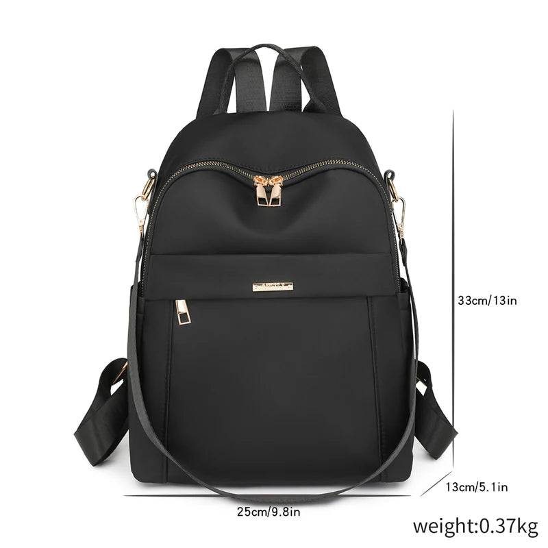 Simple Modern Backpack Women Waterproof Nylon Daypack Large Capacity School Bag Student Lightweight Back Pack Ladies Travel Bags - Clikcy