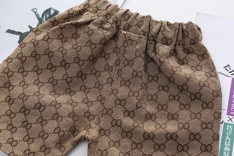 1 2 3 4 5 Years Summer Boys Clothing Set Tiger Pattern T-shirt + Grid Design Shorts 2Pcs Suit For Kids Casual Children Outfit - Clikcy