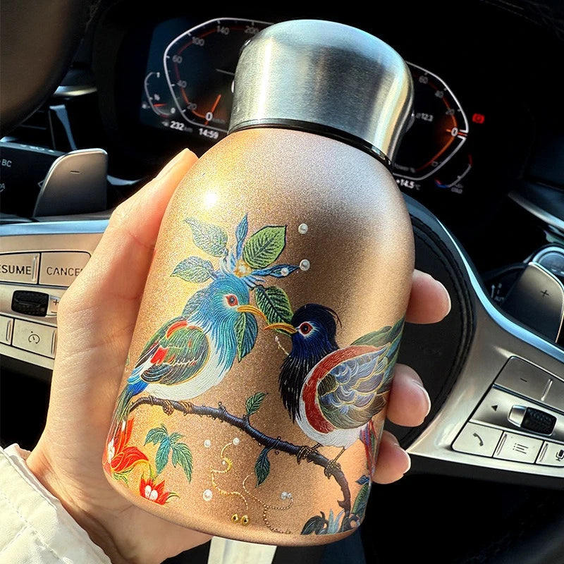 300ml Portable 304 Stainless Steel Insulated Cup Double Wall  Coffee Mug Leak-Proof Mini Water Bottle Outdoor Travel Office - Clikcy