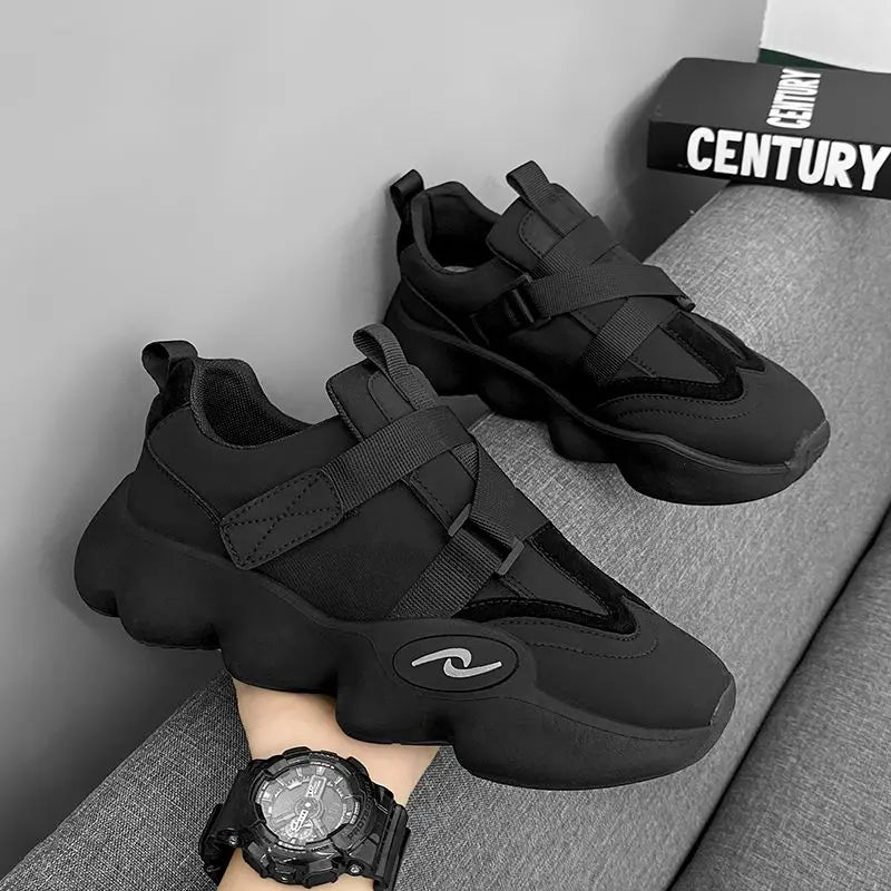 Summer Cool Man Shoes 2024 New Fashion Black Platform Sneakers Chunky Shoes Casual Y2k Trainers for Men