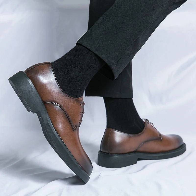 Classic Italy Pointed Toe Leather Shoes Men Luxury Oxfords Business Formal Office Men Shoes Boos Dress Men Black Wedding Shoes - Clikcy