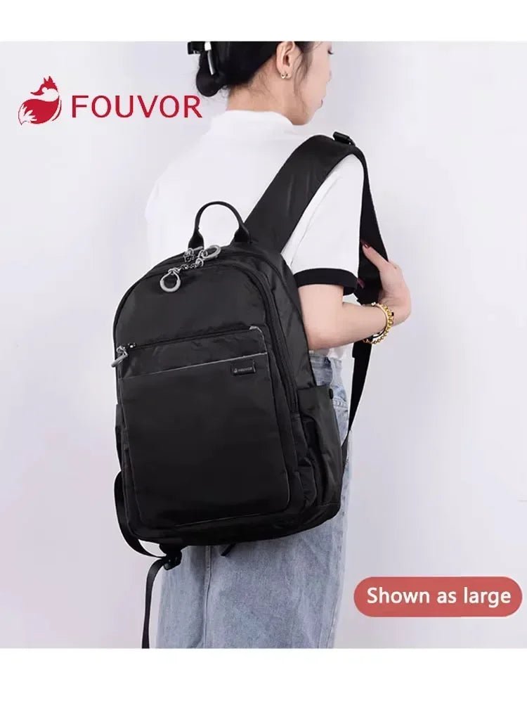 Fouvor Waterproof Women's Backpack Large Capacity Sports Canvas Laptop Backpacks Travel Fashion Nylon Student School Bag 2802-02 - Clikcy