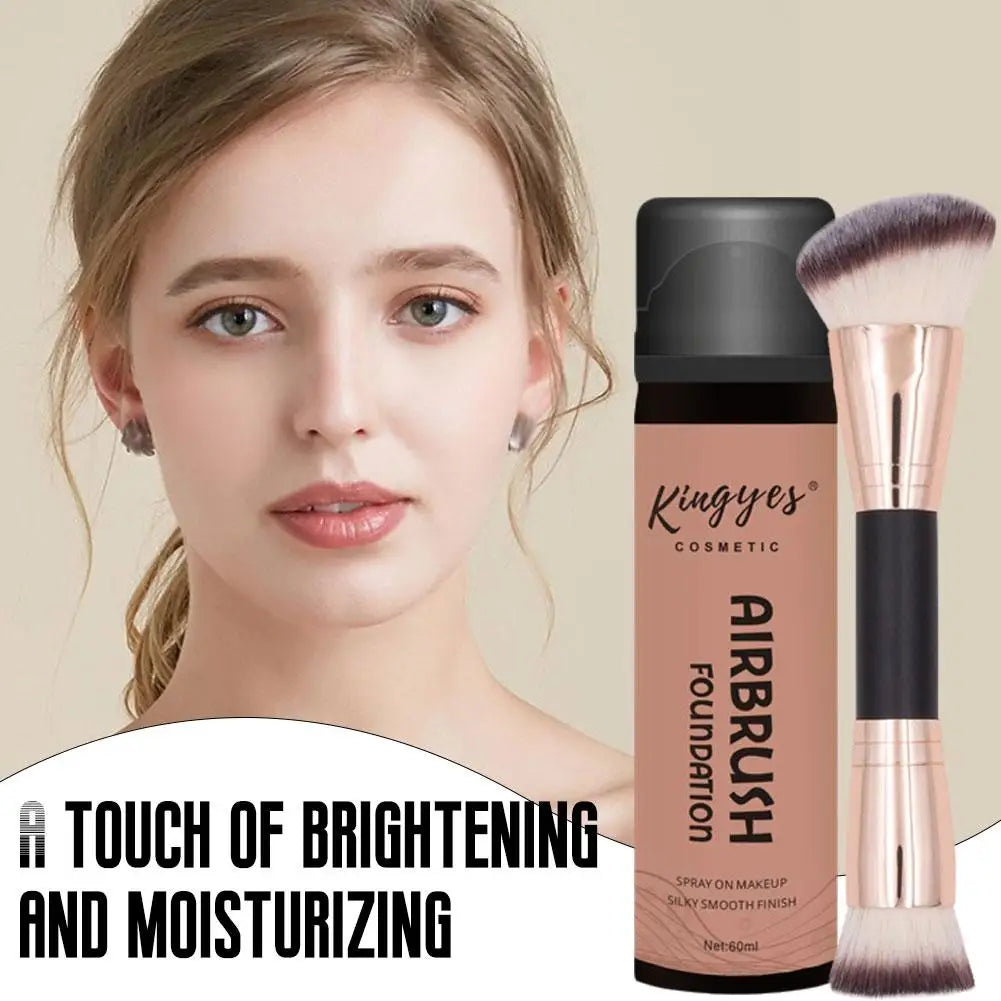 Airbrush Spray Foundation Full Coverage Oil Control Liquid Foundation Face Correcting Toner Matte Moisture Brighten Concealer - Clikcy