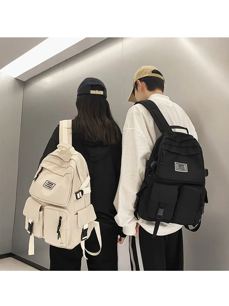 Shoulder bag Men's and Women's Universal Nylon Large Capacity Casual Schoolbag Plug Buckle Computer Backpack Daily Commuting - Clikcy