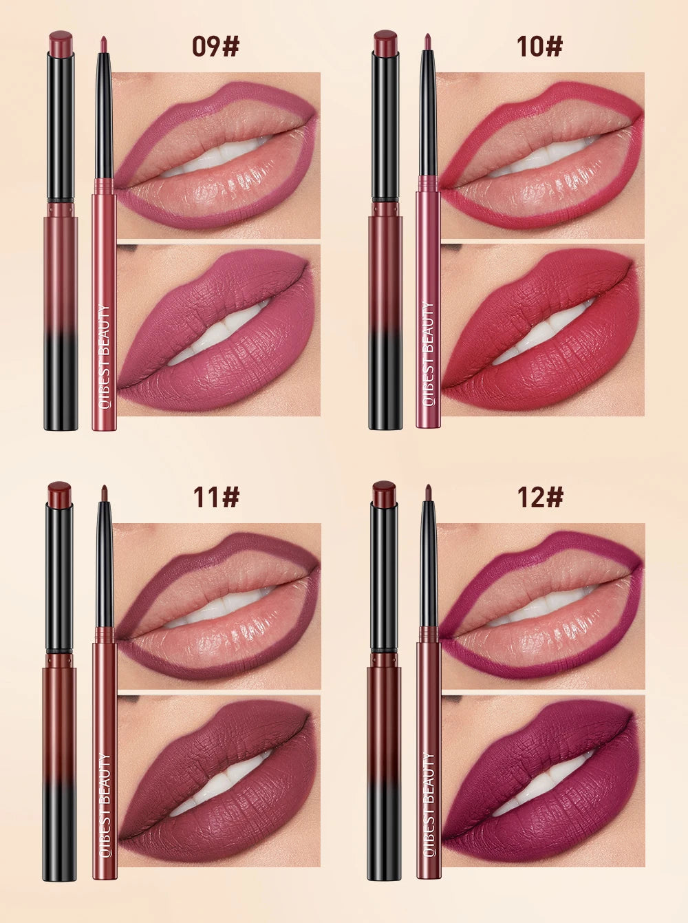 2023 New Matte Nude Lipstick Pen Long Lasting Lipliner Lip Pencil Waterproof Lip Liner Contour Sexy Red Lip Makeup Set For Women - Clikcy