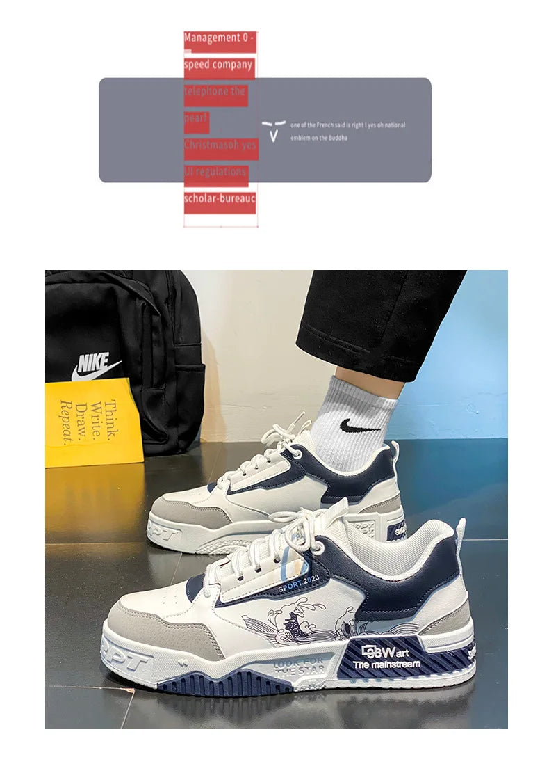 Skateboarding Shoes for Men Male Running Breathable Sports board White Shoes Sneakers Men Shoes Brand Casual Shoes for Men - Clikcy