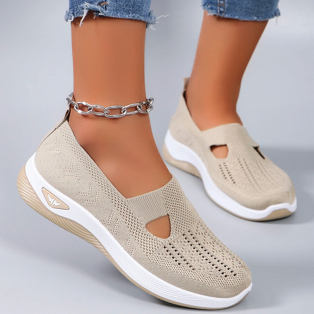 Spring new women's sports shoes, fashionable, breathable, lightweight, non-slip, wear-resistant, casual sports shoes, flat shoes - Clikcy