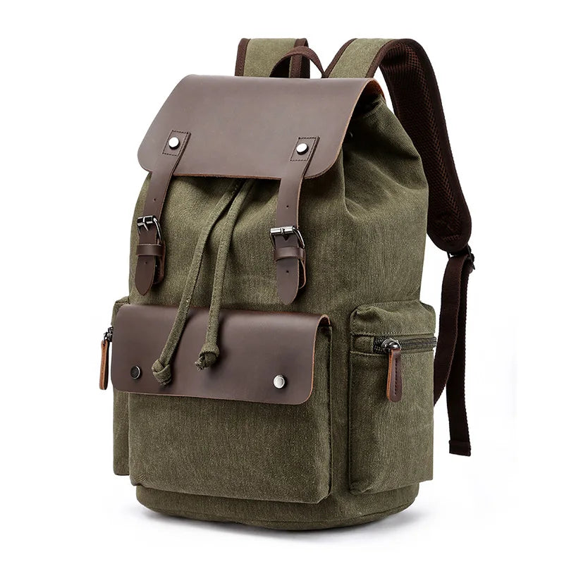 NEW Men's Backpack Vintage Canvas Backpack School Bag Men's Travel Bags Large Capacity Backpack Laptop Backpack Bag High Qualit - Clikcy