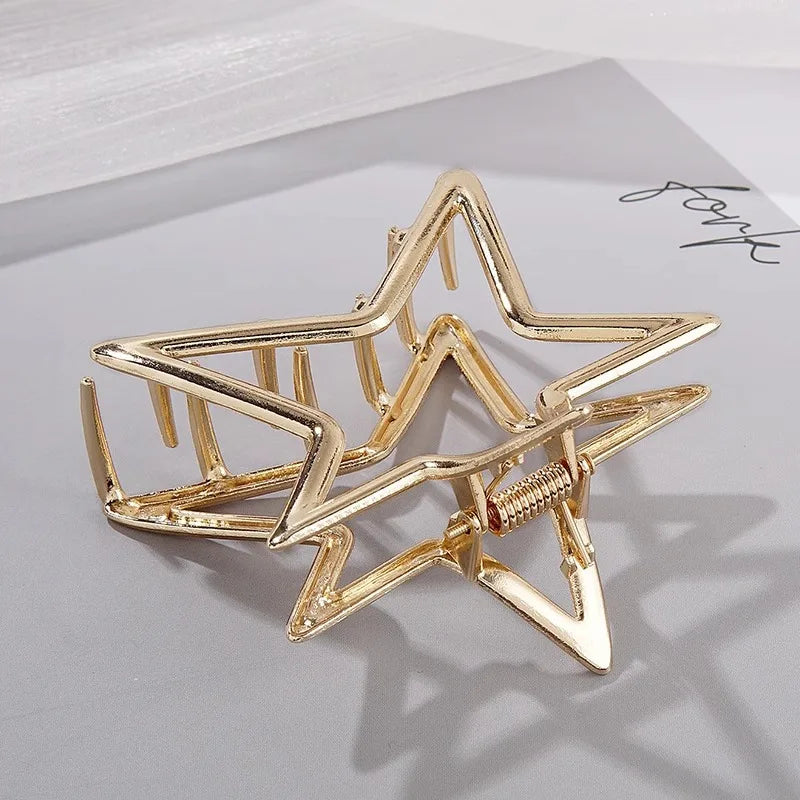 Hollow Star Hair Claws Sweet Cool Charm Trend Hair Clips for Women Girls Y2k Hair Accessories Stylish Hairpins for Gifts - Clikcy