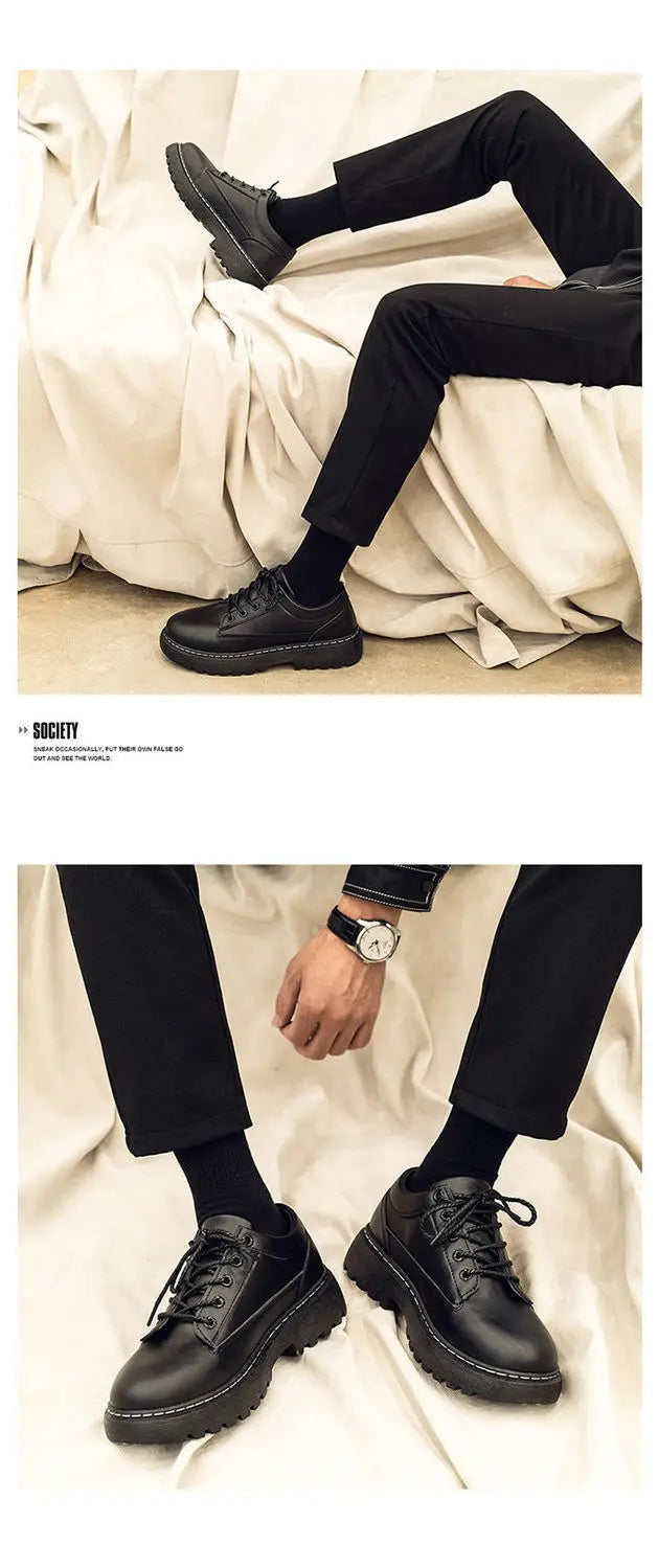 Men's Chef Shoes Casual Work Leather Shoes Business Kitchen Black Shoes Comfortable Breathable PU Insole Rubber Outsole