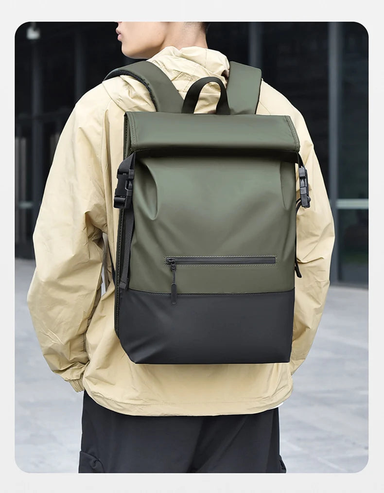 Travel Backpack Outdoor Camping Hikking Climbing Duffel Bag Sport Fitness Rucksack Casual Folding Rolling Mouth Double Knapsack - Clikcy