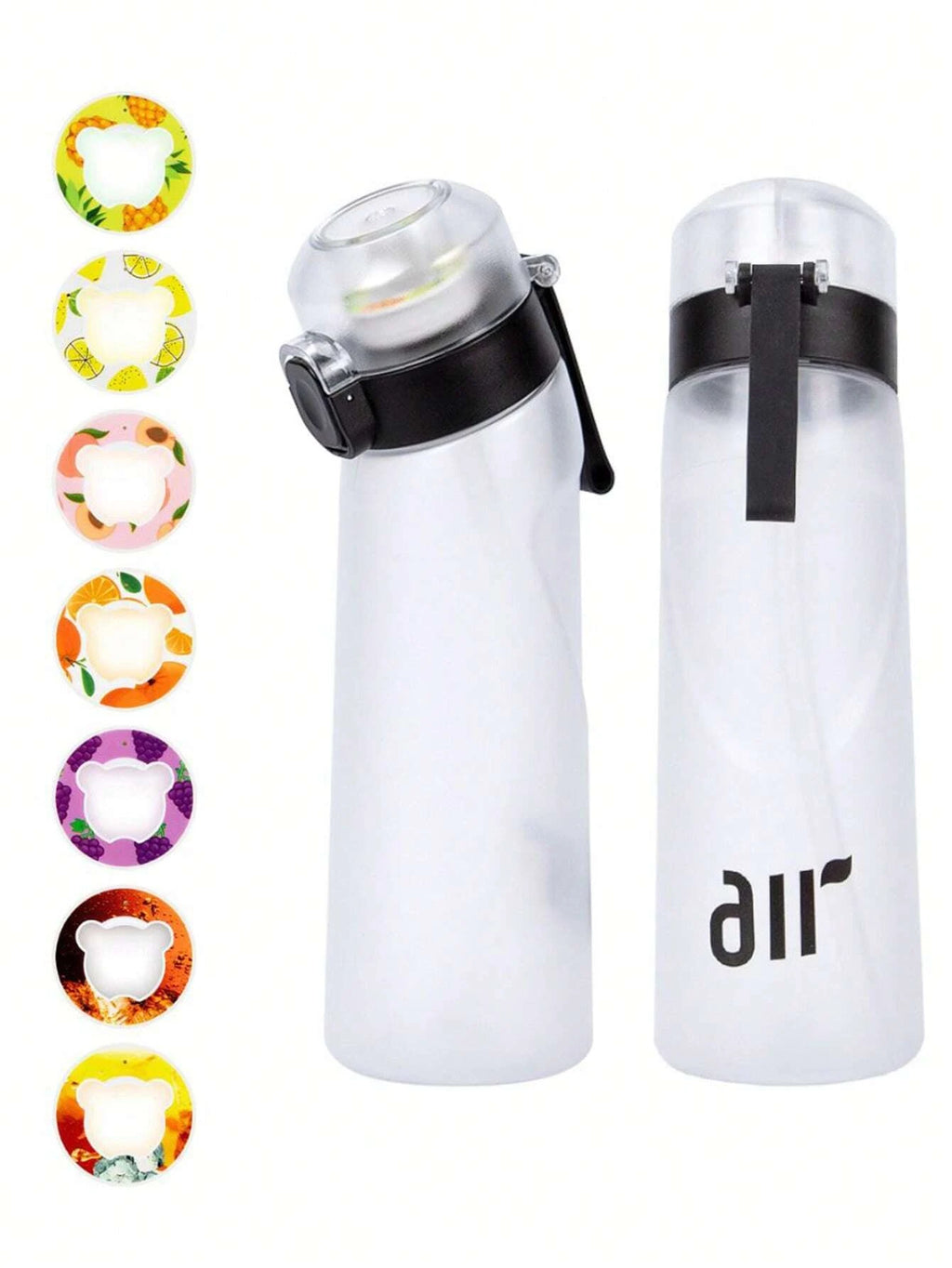 1pc Air Water Bottle With 1pc Random Flavor Pods Portable Transparent With Straw Leak Proof Suitable for Outdoor Sports - Clikcy