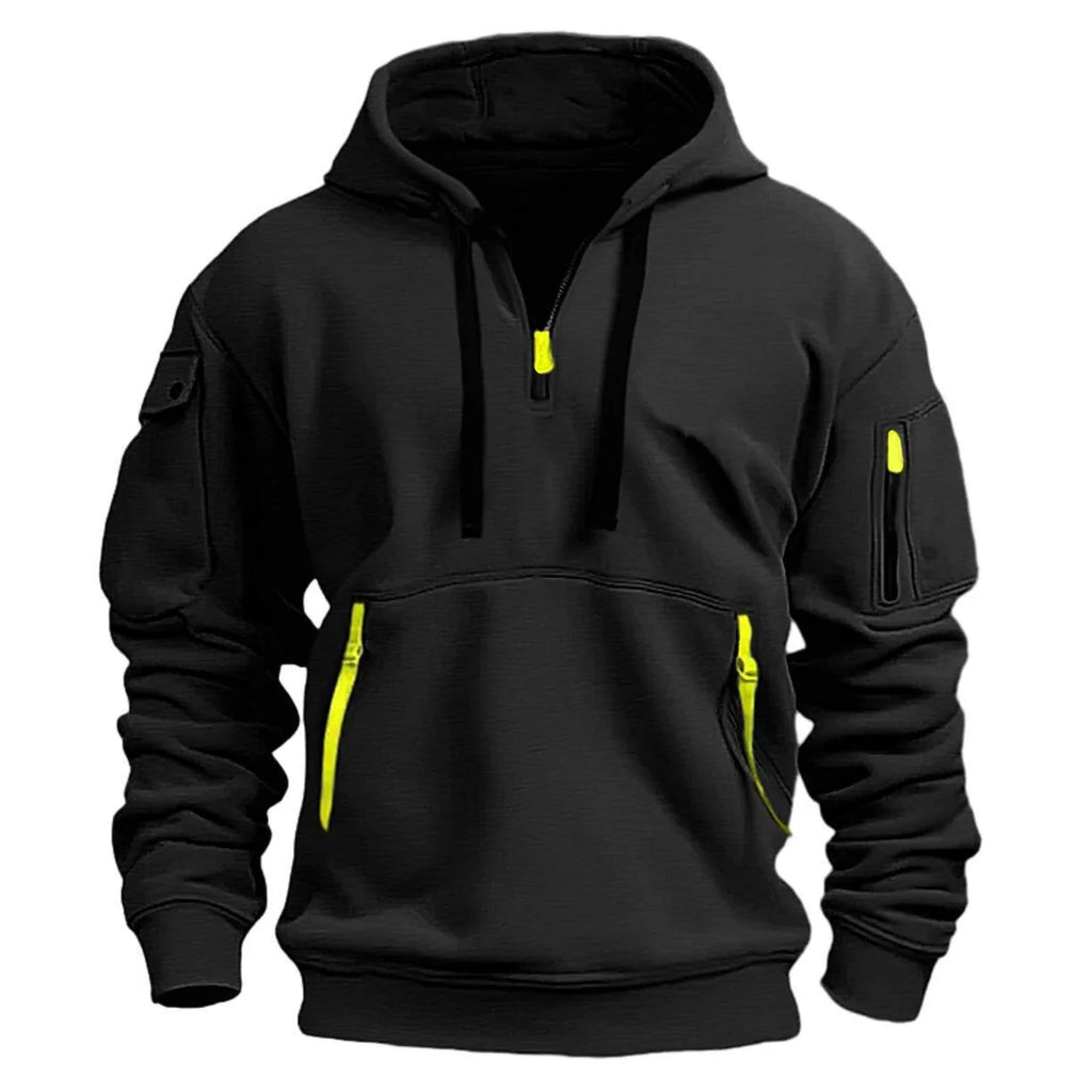 Thermal and Windproof Motorcycle Jacket Convenient Multi-Pocket Sweater, Windproof and Heat-Proof Zipper Hoodie for Men in Spring and Autumn - Clikcy