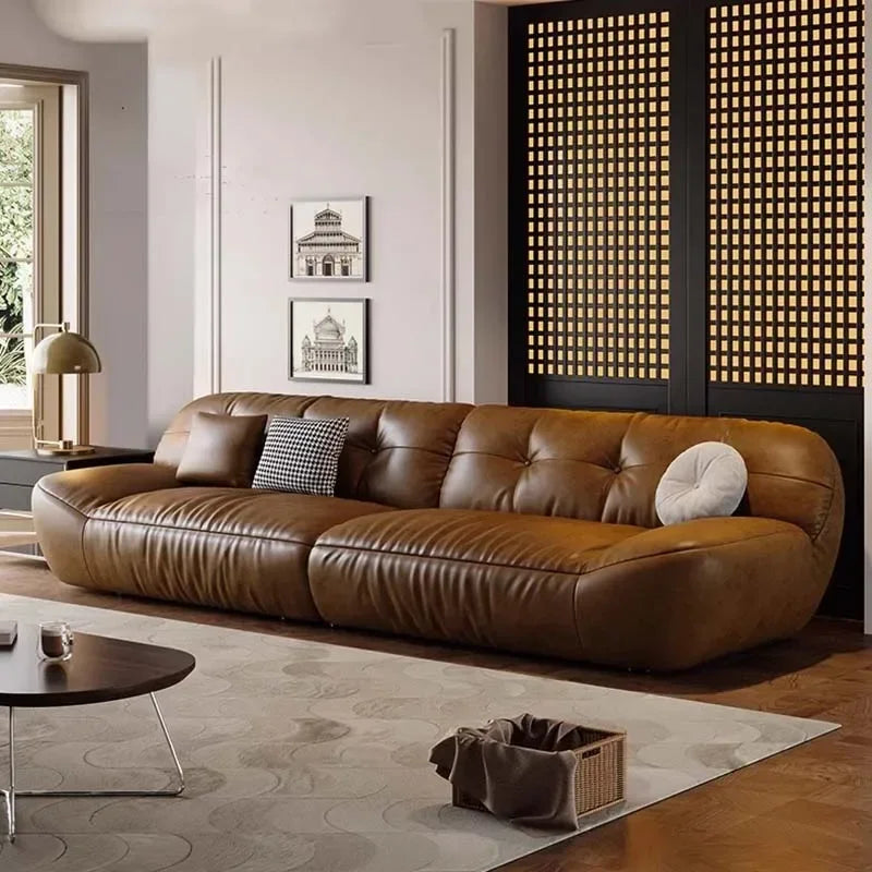 Leather Living Room Sofas Modern European Luxury Design Sofa Living Room Sectional Sofa Sala De Estar De Luxo Room Decor - Clikcy