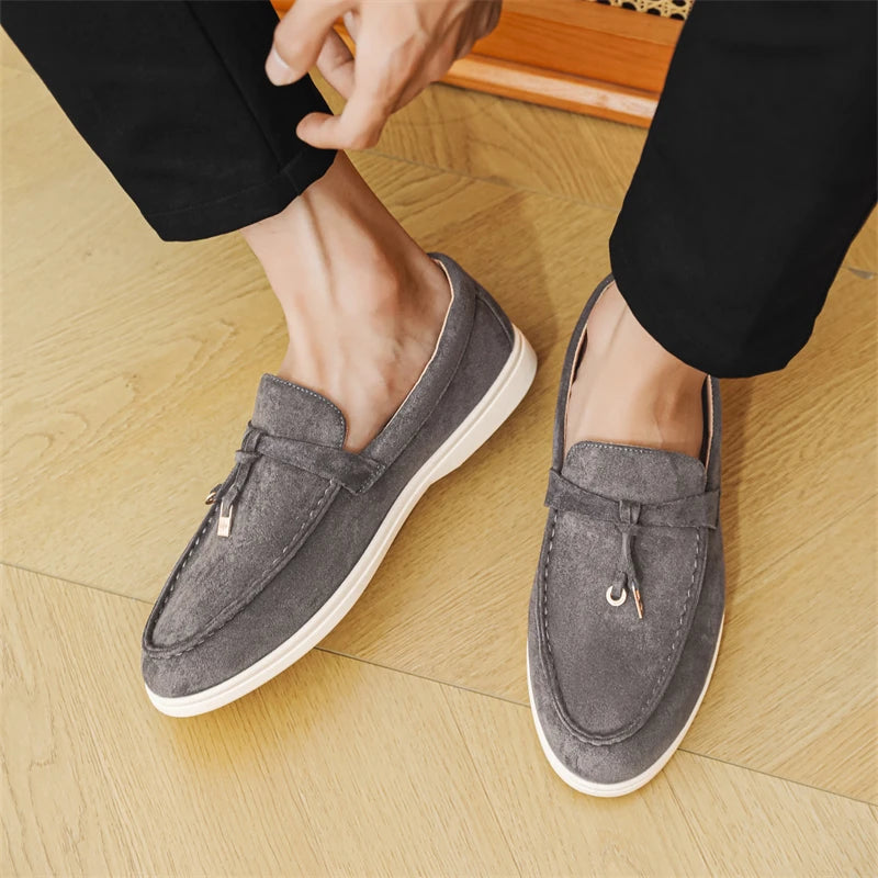 Summer Beige Moccasins For Men Comfortable Suede Casual Designer Men's Shoes Lightweight Slip-on Men Loafers zapatos para hombre - Clikcy