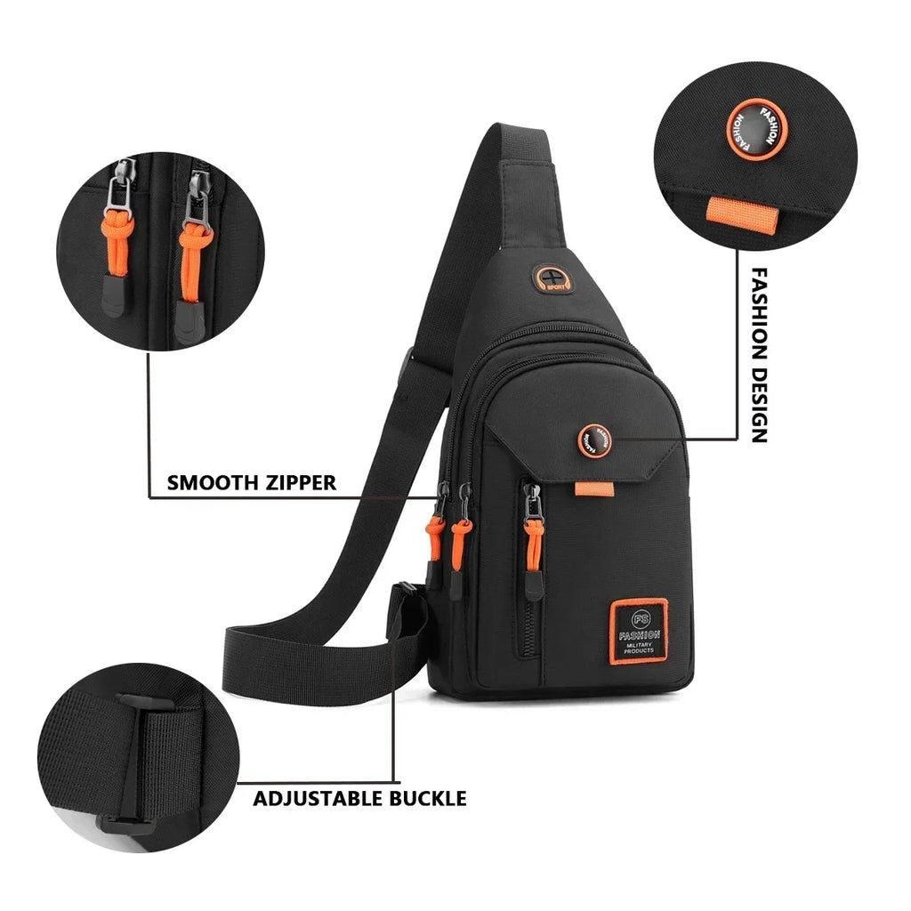 Mens Adventure Sling Backpack - Spacious Rugged for Outdoor Sports Hiking and Travel - Versatile Chest Bag with Multiple Pockets - Clikcy