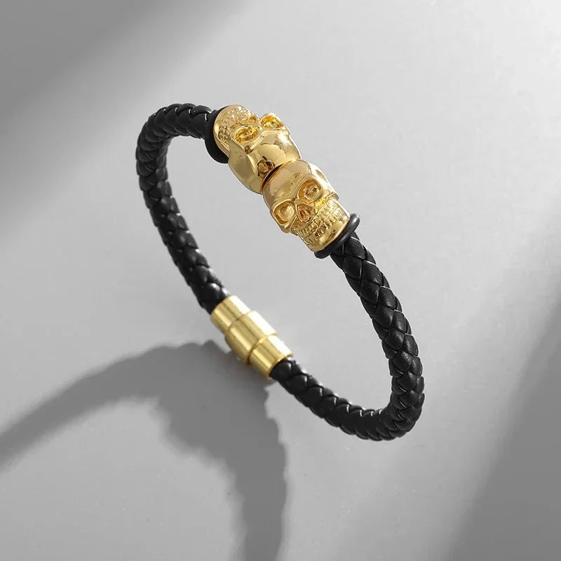 Classic Black Multilayer Leather Bracelet Men Casual Punk Party Jewelry Male Hand Band Gift - Clikcy