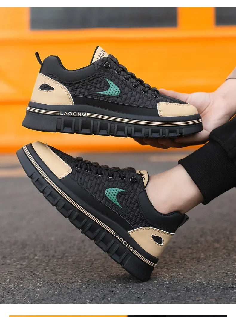 Spring and Autumn paragraph Men Chunky Sneakers Fashion Non-slip  Men's Sneakers comfortable Casual Board Shoe