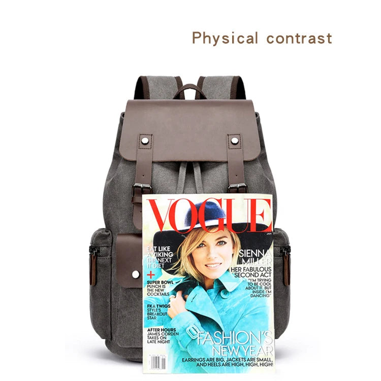 NEW Men's Backpack Vintage Canvas Backpack School Bag Men's Travel Bags Large Capacity Backpack Laptop Backpack Bag High Qualit - Clikcy