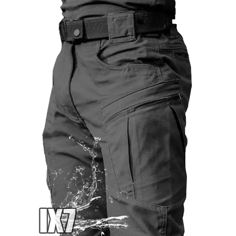 Mens Waterproof Cargo Pants Elastic Multiple Pocket SWAT Combat Trousers Outdoor Joggers Pant Tactical Hiking Hunting Pants Men - Clikcy