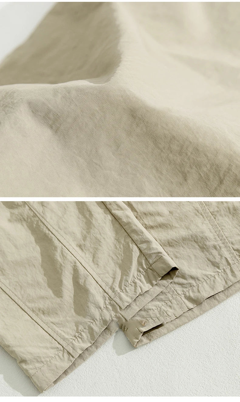 TFETTERS 2025 Autumn Casual Pants Men Waterproof  Thin Mid Waist Solid Color Men Cargo Pants Tourism Outdoors Riding Trousers