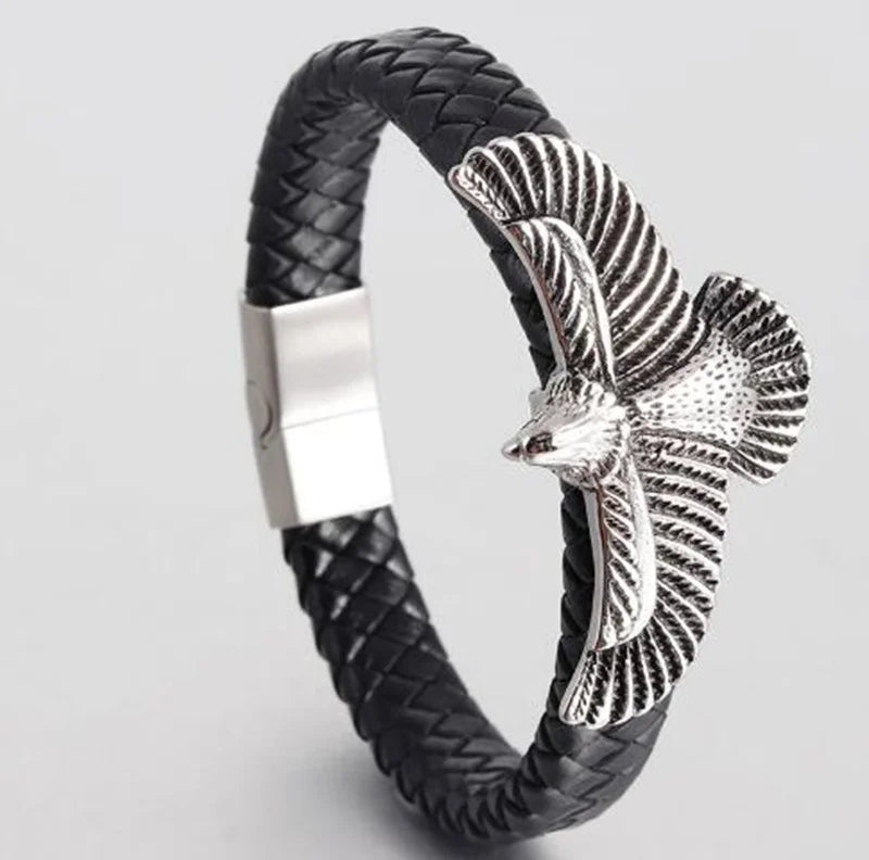 Classic Black Multilayer Leather Bracelet Men Casual Punk Party Jewelry Male Hand Band Gift - Clikcy