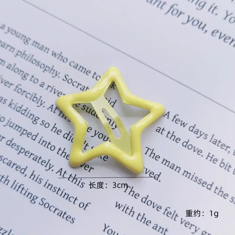 10pcs Colorful Star BB Hair Clips Girls Y2K Cute Star Barrettes Women Simple Metal Snap Clip Headdress Hair Jewelry Accessories - Clikcy